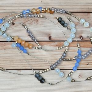 #19 Chico's multi-strand multi-layered beaded necklace in beach tones